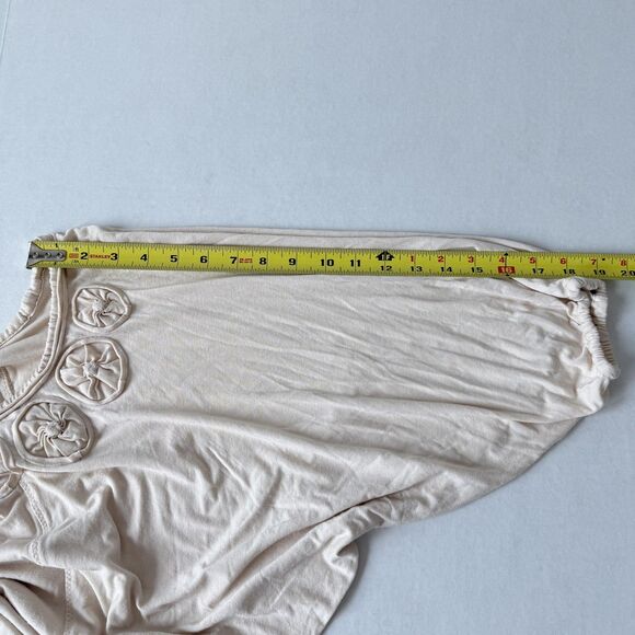 Anthropologie Baraschi XS Rosette Applique Dolman Batwing Scoop Neck Blouse - Picture 7 of 10